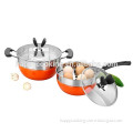 Butterfly stainless steel pot set/stainless cooking pot/color pot set